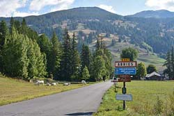 Entering Abriès village from the west