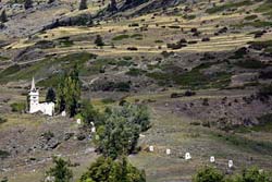 Rooftops of Abriès and the mountainside