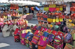 Colorful marketplace baskets in Eygali&egrave;res village