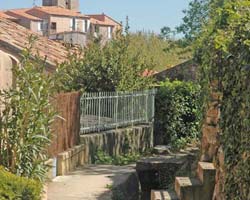 A canal and walkway that passes
