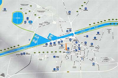 Town map of Homps shows more