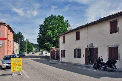 Main road D906 through Pradel village