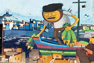 Marseille fisherman detail of Panier wall
