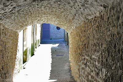 One of the many vaulted passages
