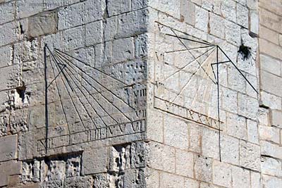 A pair of ancient sundials on