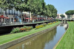 Canal-like Bassa river in the
