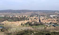 Aerial view of Remoulins from a