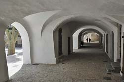 Sauve Place Jean Astruc arcades, June