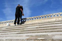 Rooftop romance, marriage proposal at the