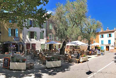 Terrace cafés along the south side