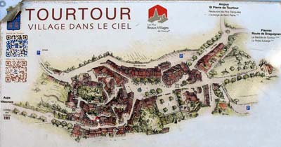Stylized map of Tourtour, on a