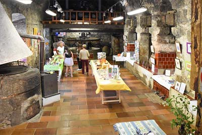 Interior of Tourtour's ancient olive oil